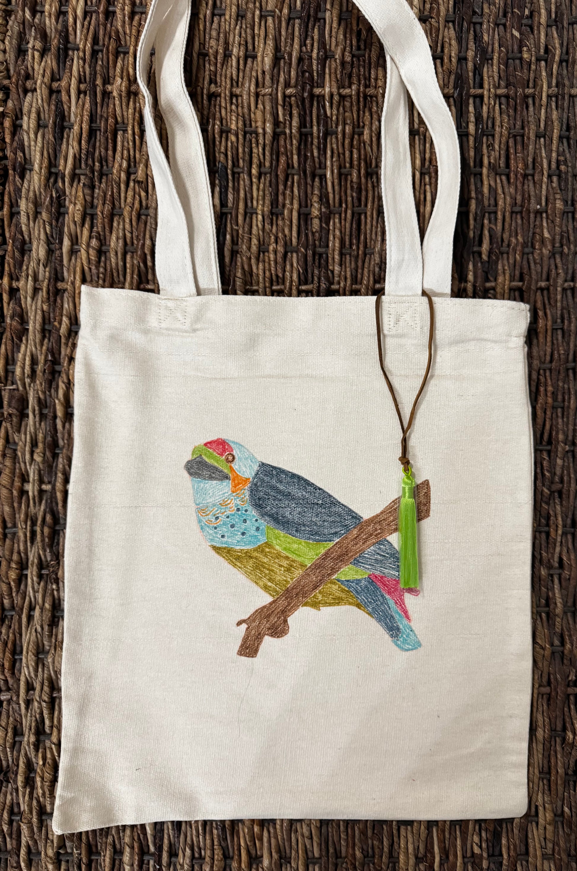 Tote Bag Hand Drawn Bird Design