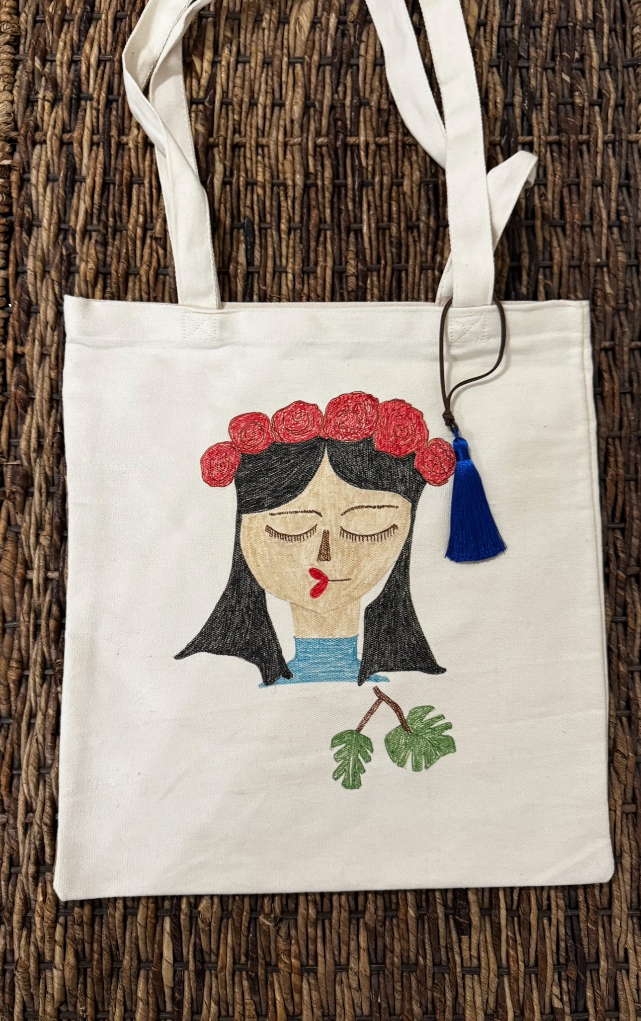 Tote Bag hand Drawn Face Design