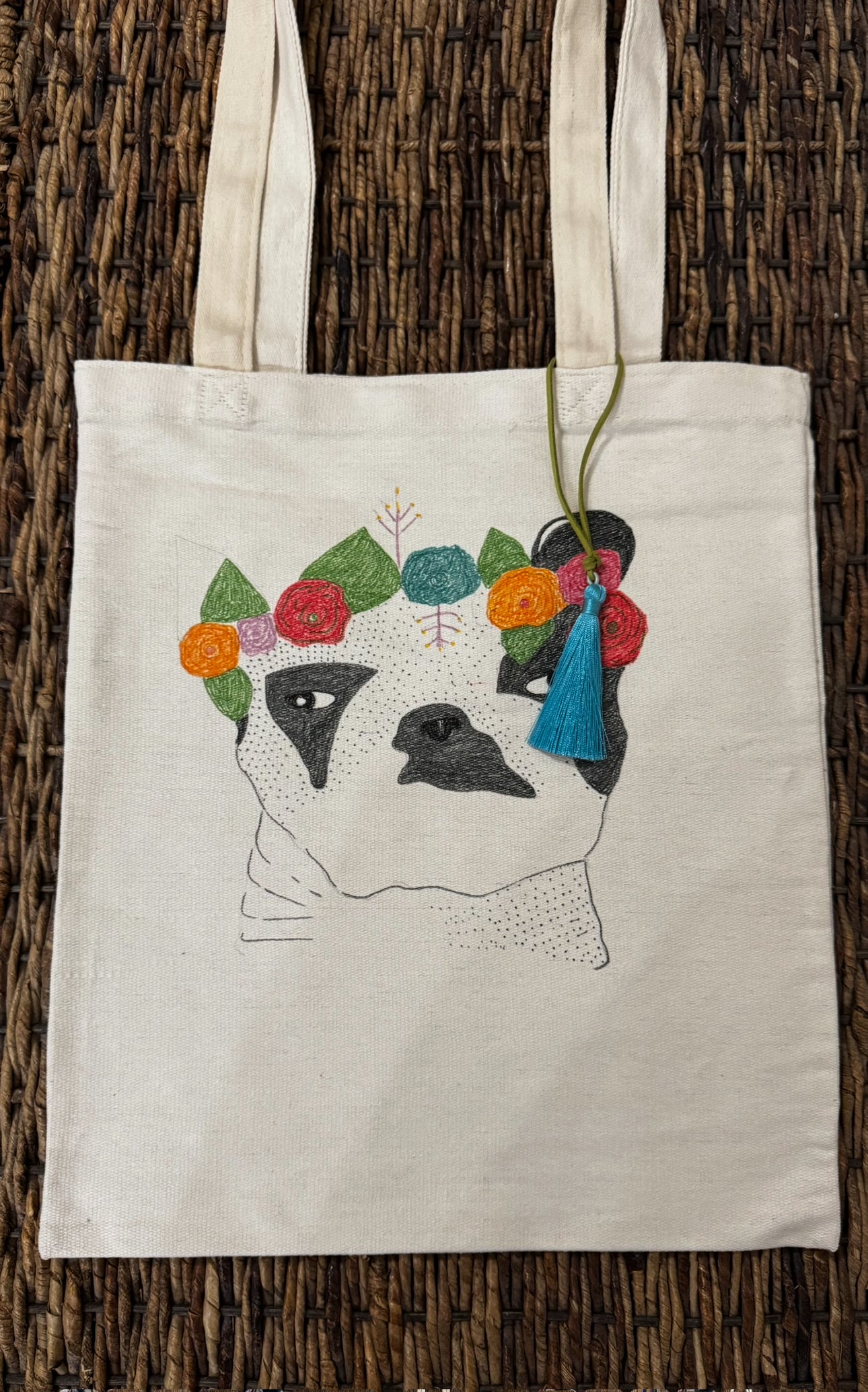 Tote Bag Hand Drawn Dog Design
