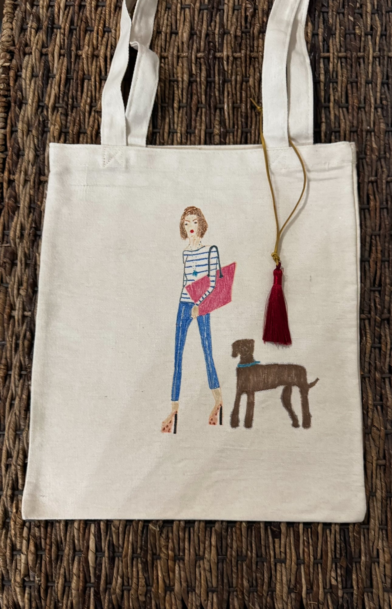 Tote Bag Hand Drawn Figurine Design