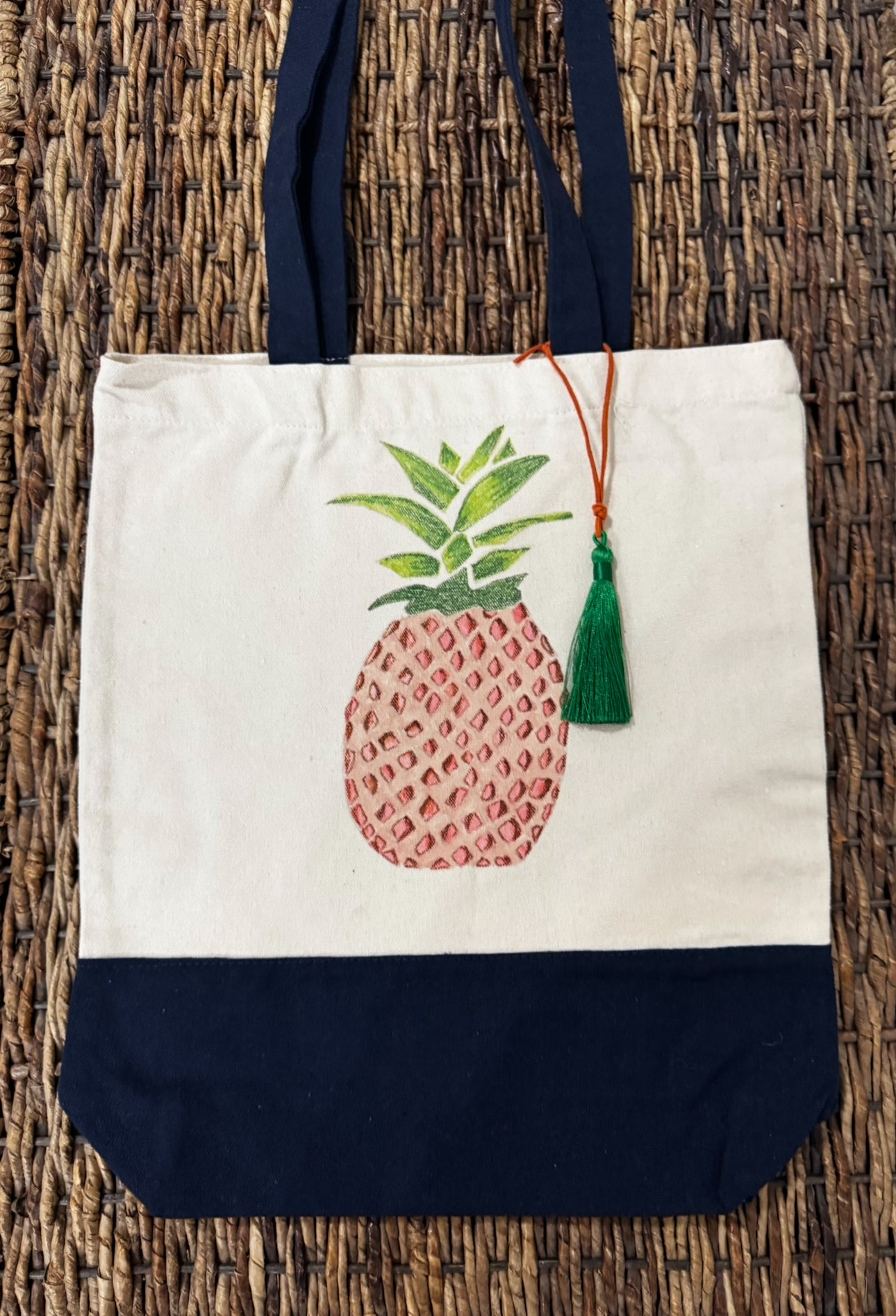 Tote Bag Hand Drawn Pineapple Design