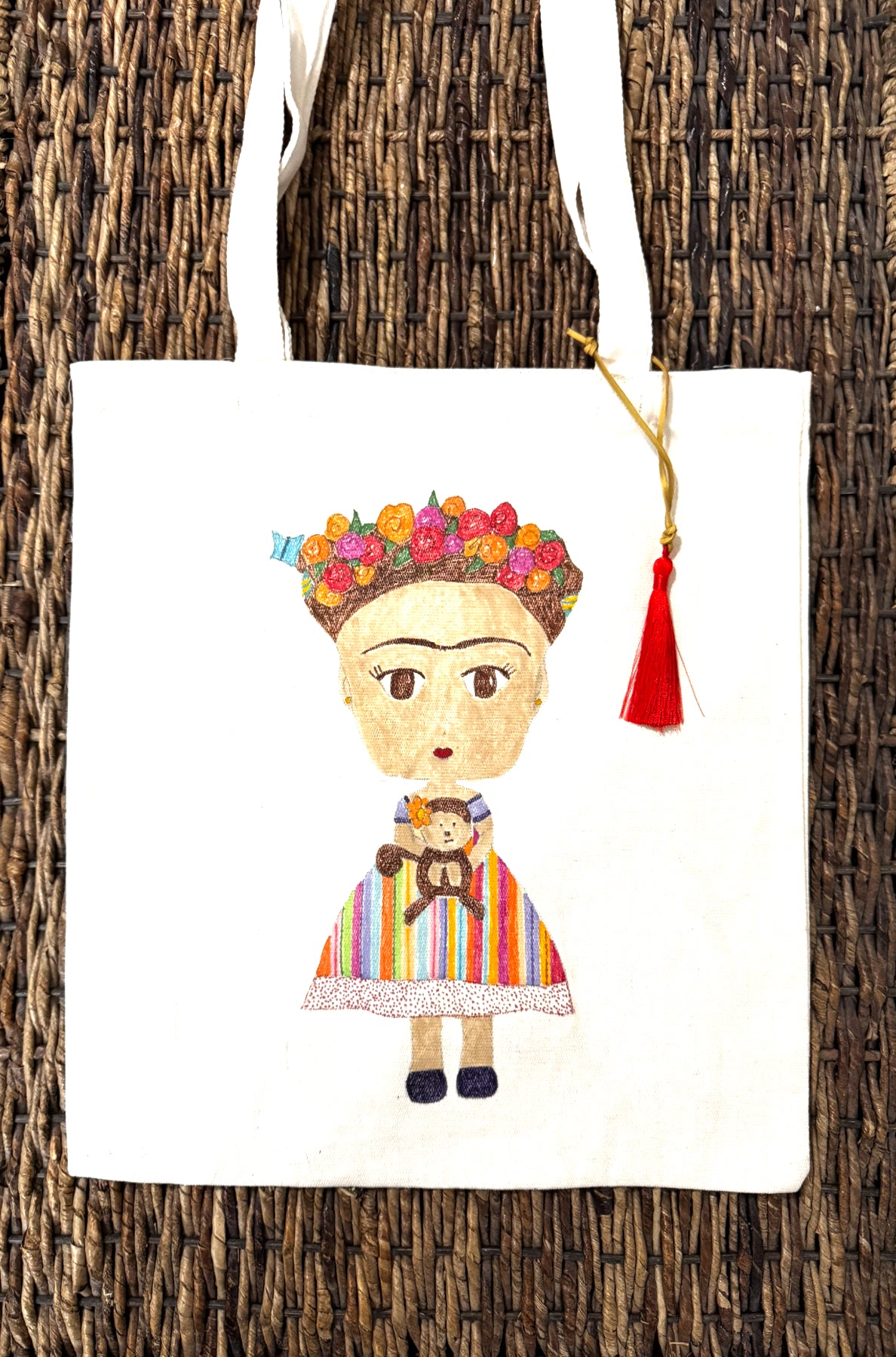 Tote Bag Hand Drawn Frida Kahlo