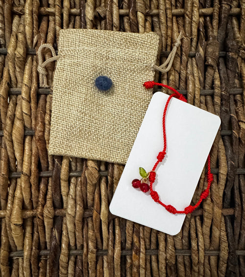 Small Bag with Bracelet and Cherry Accesory