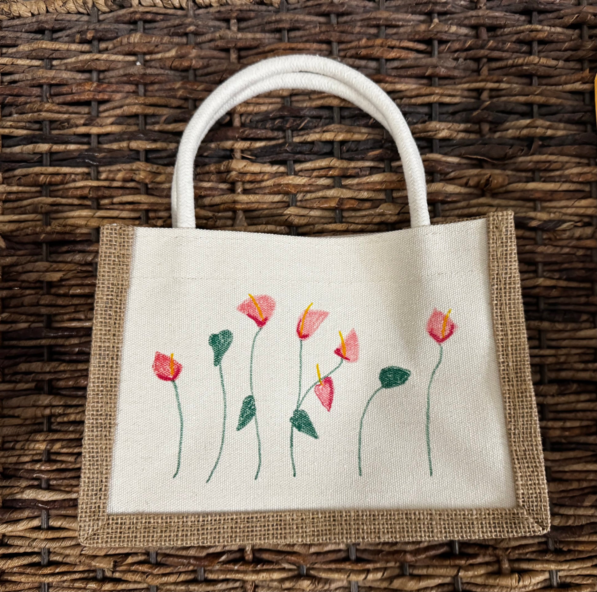 Mini Bag with Hand Draw Flowers