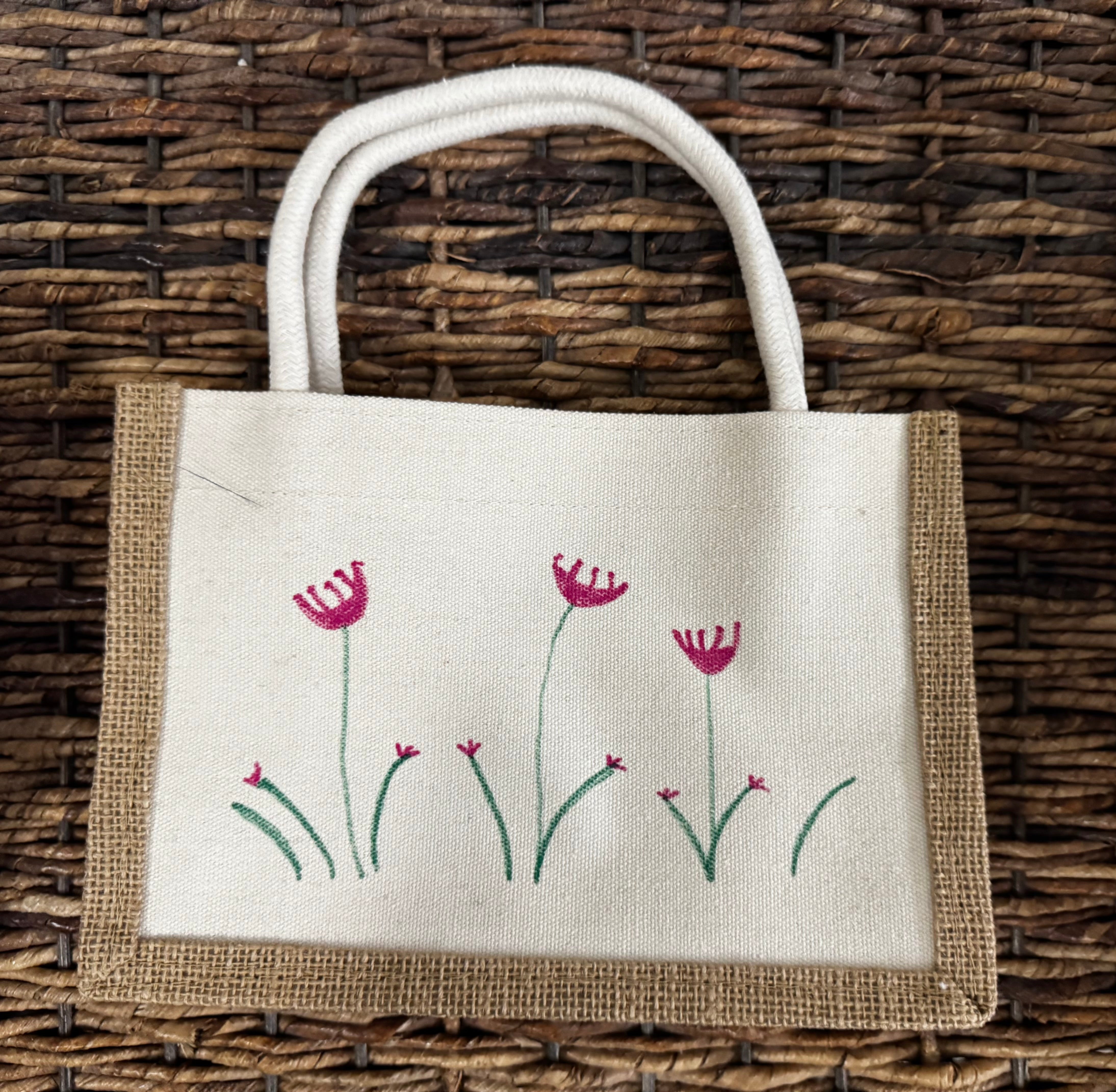 Mini Bag with Hand Draw Flowers – Malibu Cristina