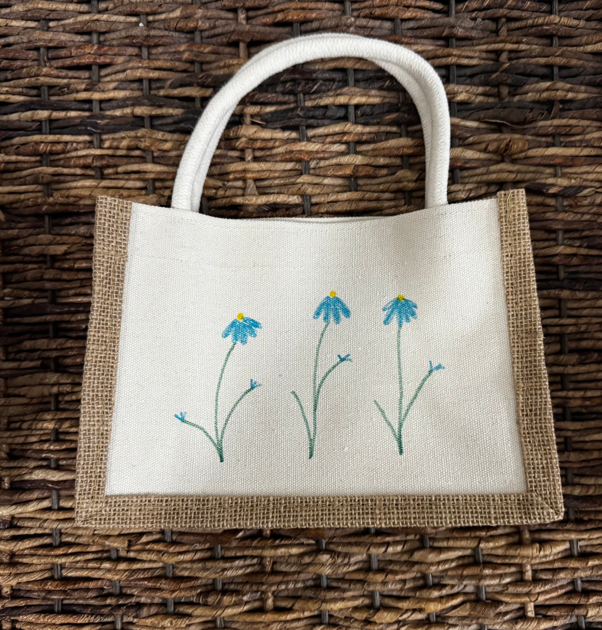 Mini Bag with Hand Draw Flowers